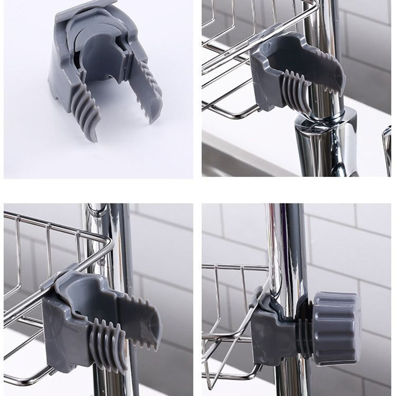 Water pipe clamping shelf basket Organizer Kitchen or Bathroom
